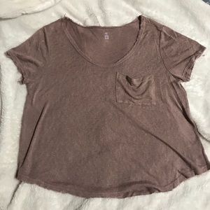 Me-To-We distressed pocket tee